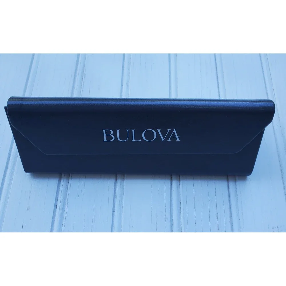 Bulova Dark Gray Magnetic‎ Eyeglass Sunglass Case Hard Shell Protective Cover